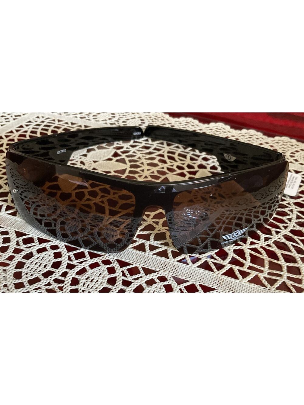 X Eyewear Wrap Around Sunglasses Black Polycarbonate Men’s Unisex